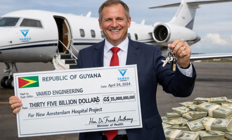 VAMED Engineering CEO taking G$35 Billion for New Amsterdam Hospital in Guyana and buying a private Jet